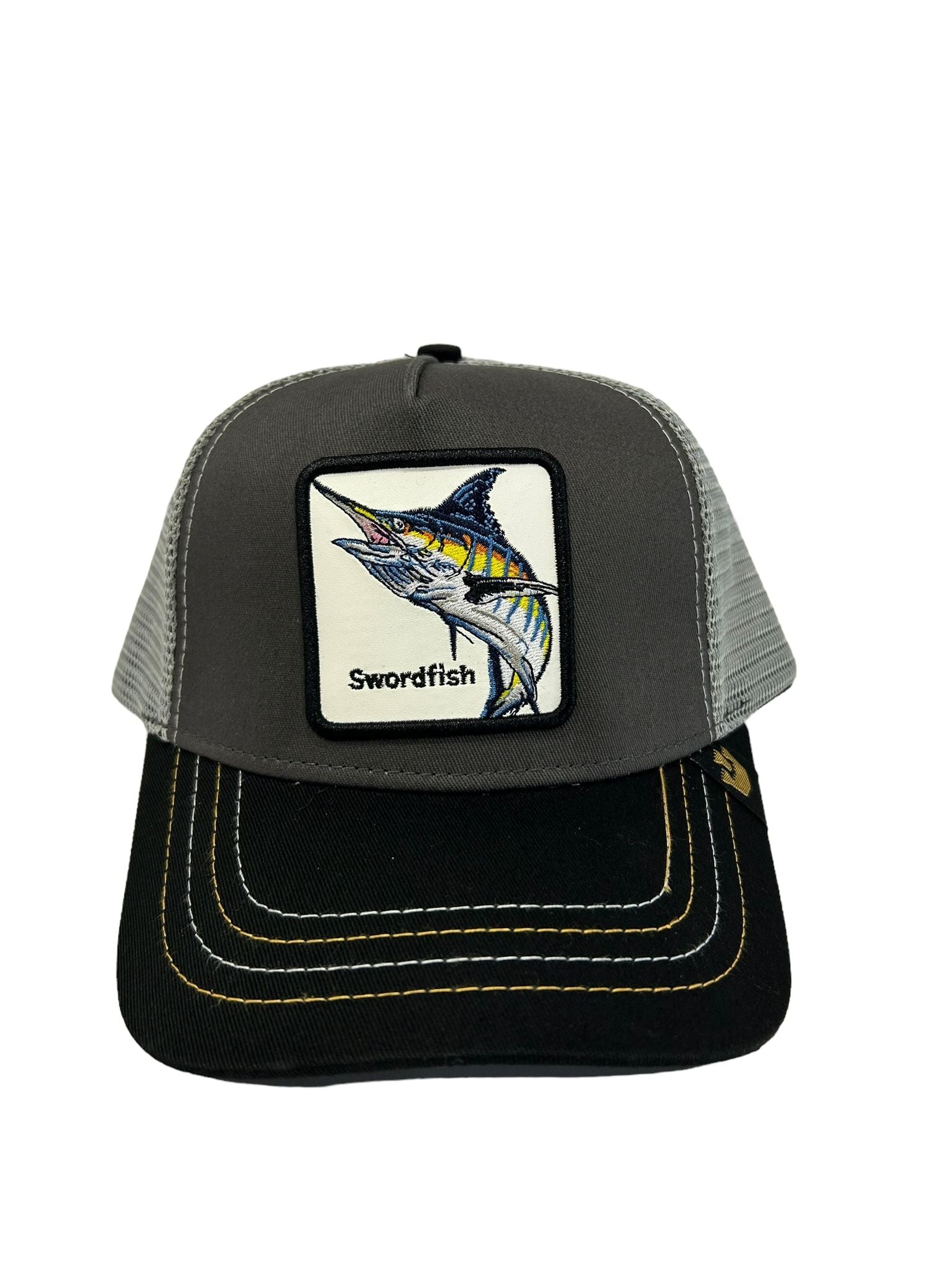 Popular animal sword fish mesh embroidery baseball Cap fish