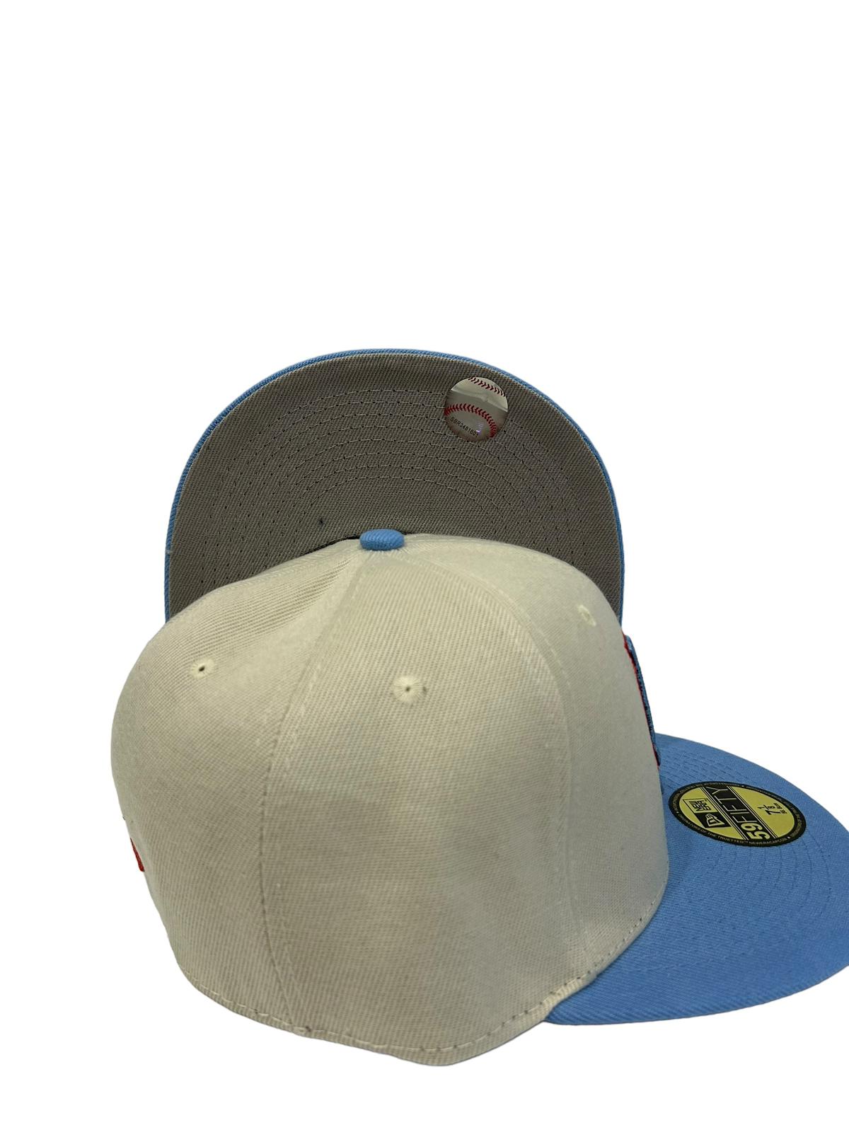 Los Angeles Dodgers South Korean Flag Side Patch New Era 59Fifty Fitted - Chrome White / Royal