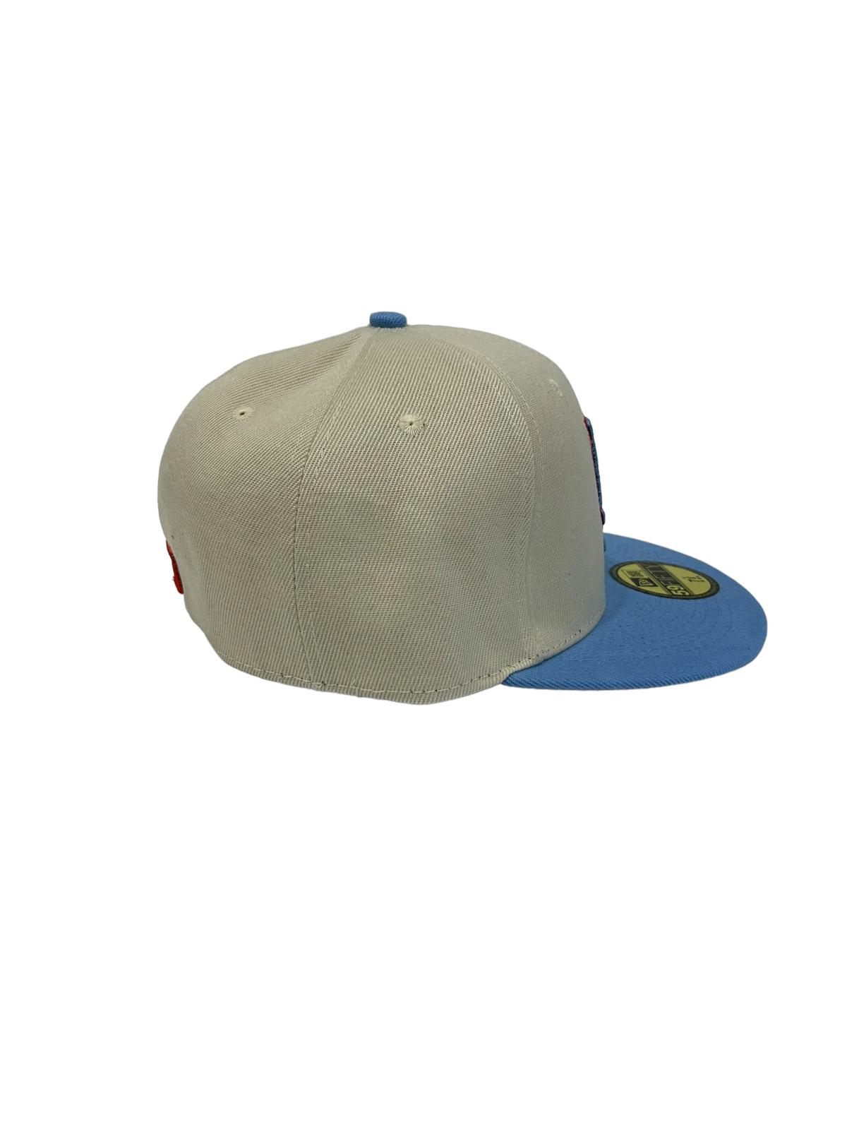 Los Angeles Dodgers South Korean Flag Side Patch New Era 59Fifty Fitted - Chrome White / Royal